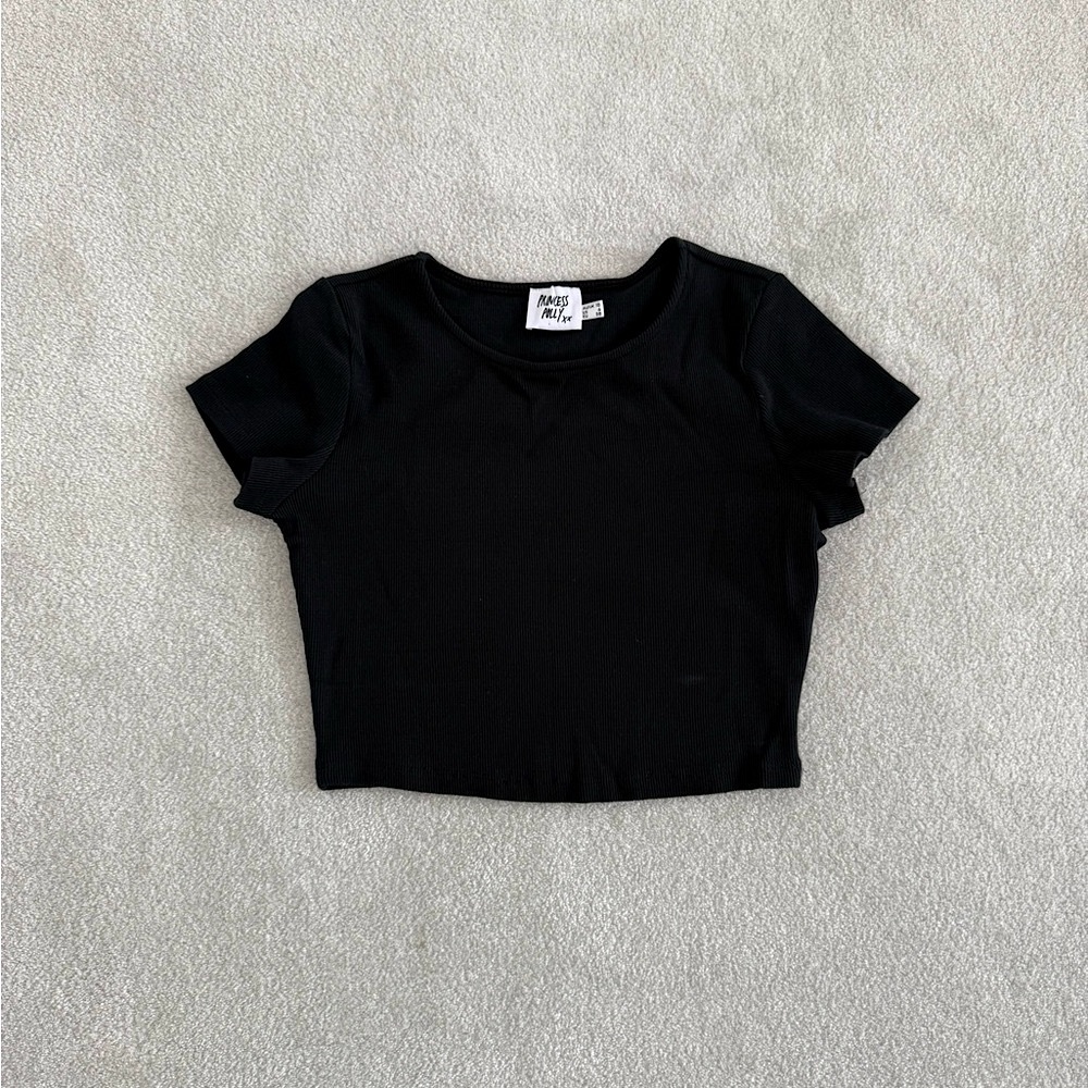 Princess Polly Organic Classic Crop Tee Black